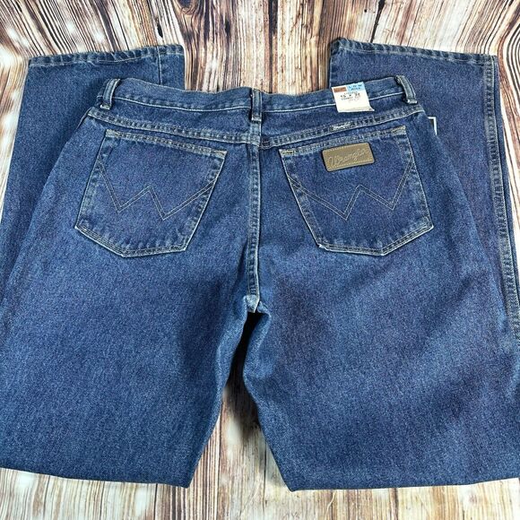 Vintage Wrangler COWBOY CUT Size 15 High Rise Jeans Denim Pants USA Made 35x32 - Picture 3 of 11